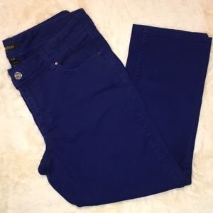 WHBM Blanc Slim Crop royal blue Sz 8